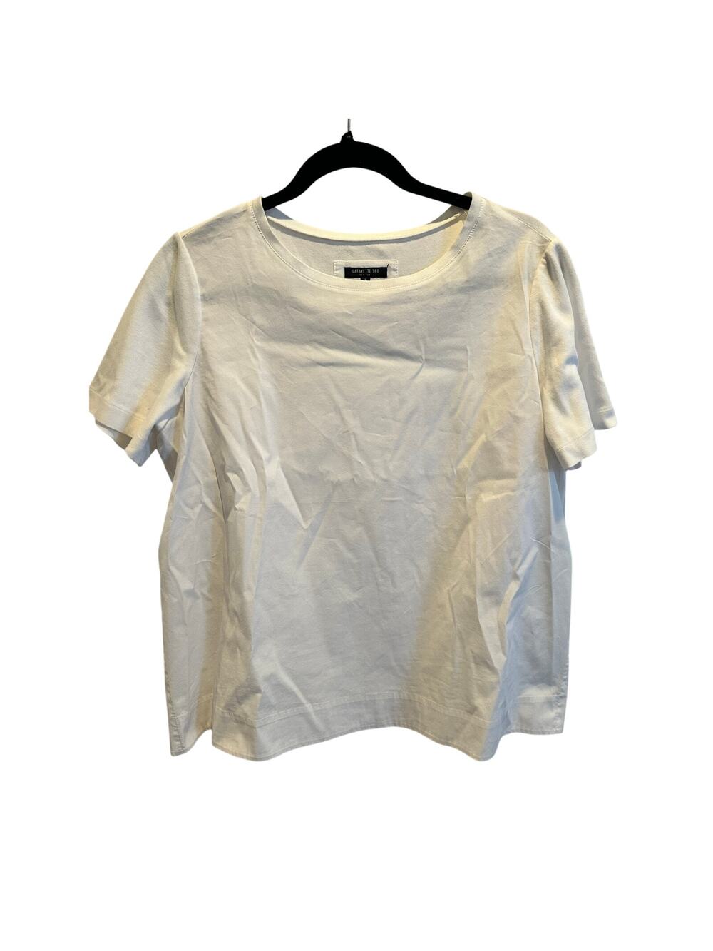Lafayette 148 Mixed Materials Tee Size L White